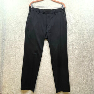 Uniqlo Womens Dress Pants 5 Blue Straight Leg Mid Rise Zip Career Stretch